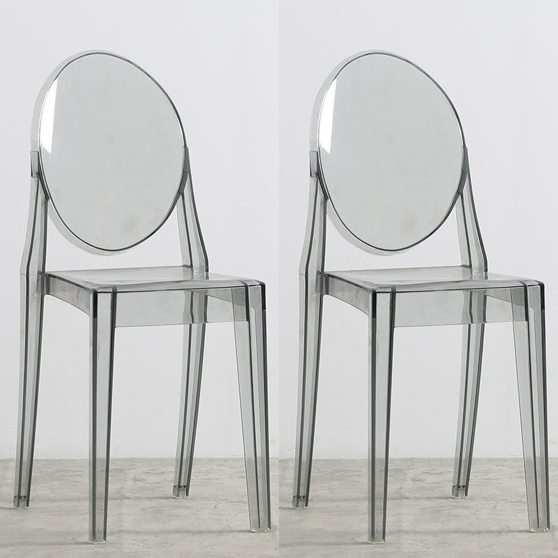 Indoor Plastic Dining Armless Chair King Louis Back Side Chair