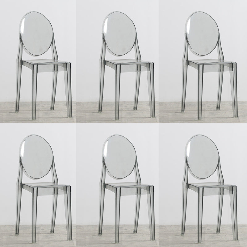 Indoor Plastic Dining Armless Chair King Louis Back Side Chair