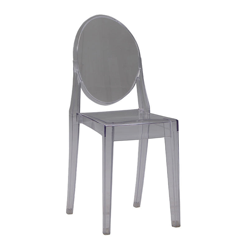Indoor Plastic Dining Armless Chair King Louis Back Side Chair