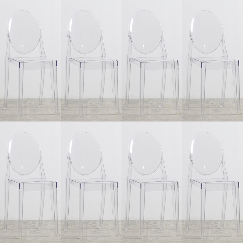 Indoor Plastic Dining Armless Chair King Louis Back Side Chair