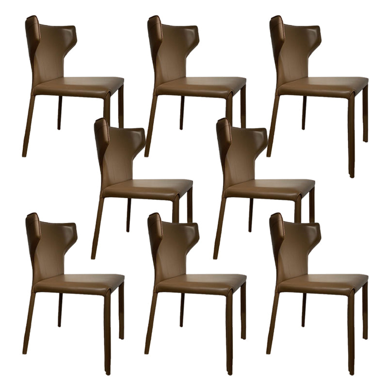 Contemporary Kitchen Wingback Side Chair Armless Dining Chairs