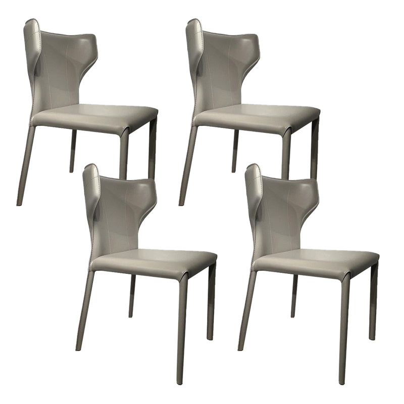 Contemporary Kitchen Wingback Side Chair Armless Dining Chairs