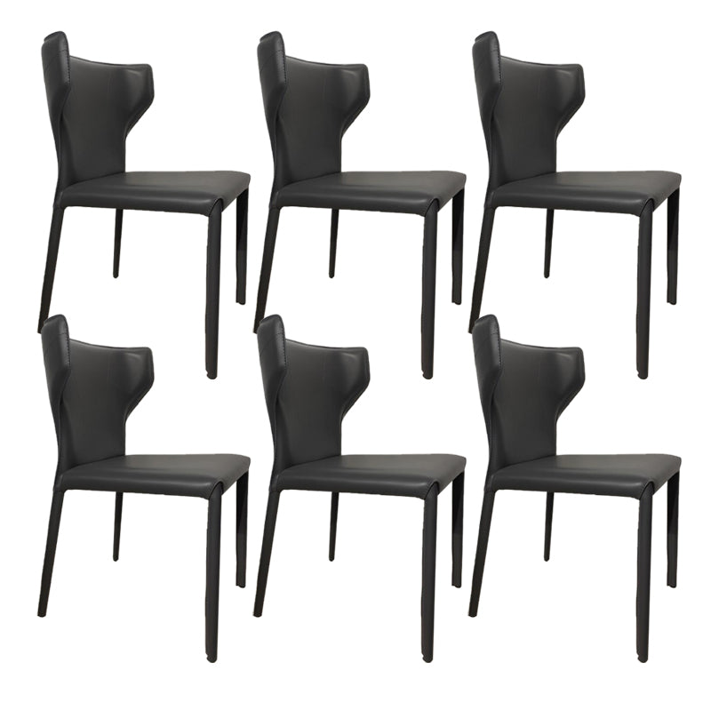 Contemporary Kitchen Wingback Side Chair Armless Dining Chairs