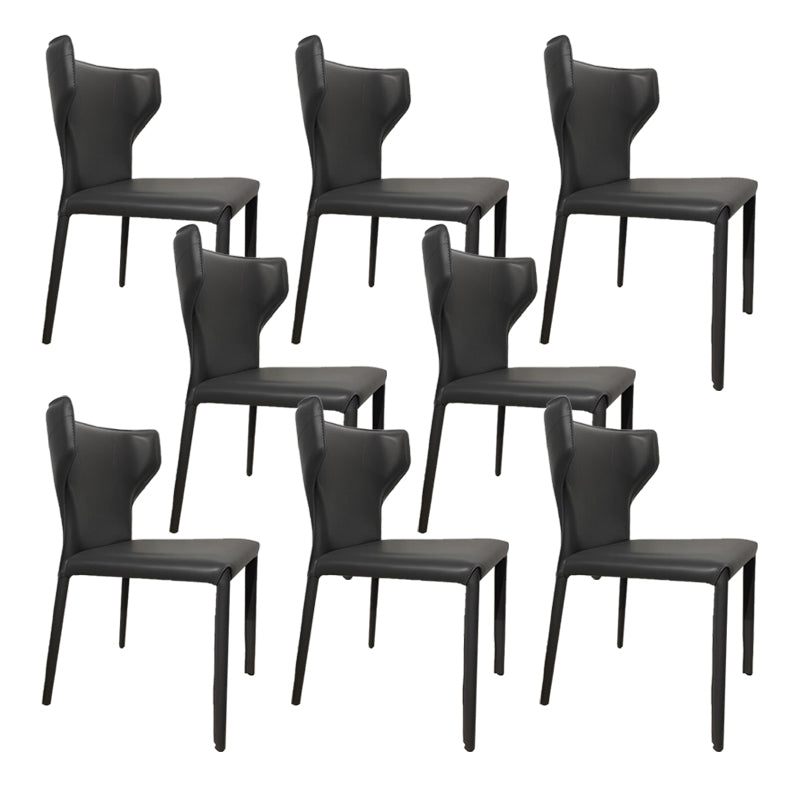 Contemporary Kitchen Wingback Side Chair Armless Dining Chairs