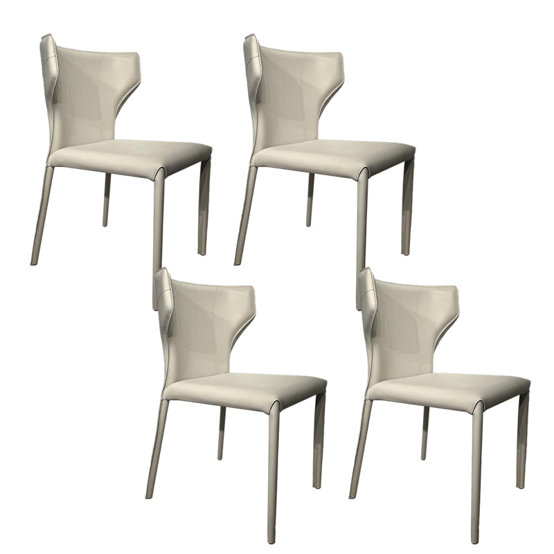 Contemporary Kitchen Wingback Side Chair Armless Dining Chairs