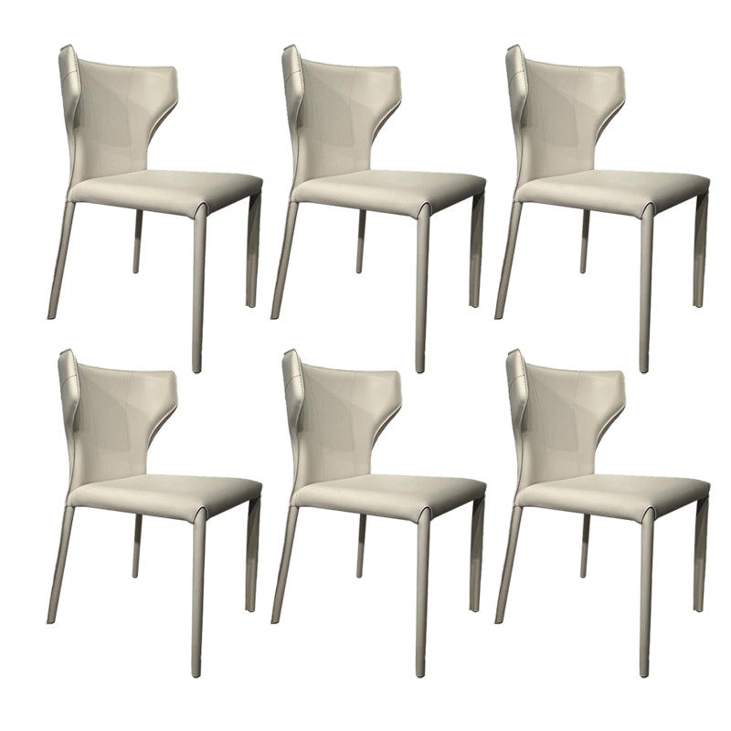 Contemporary Kitchen Wingback Side Chair Armless Dining Chairs