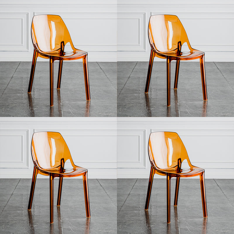 Indoor-Outdoor Plastic Side Chair Stacking Dining Accent Chair