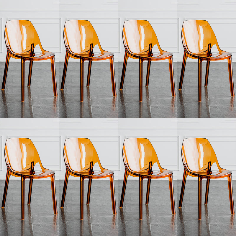 Indoor-Outdoor Plastic Side Chair Stacking Dining Accent Chair