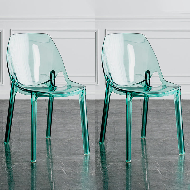 Indoor-Outdoor Plastic Side Chair Stacking Dining Accent Chair