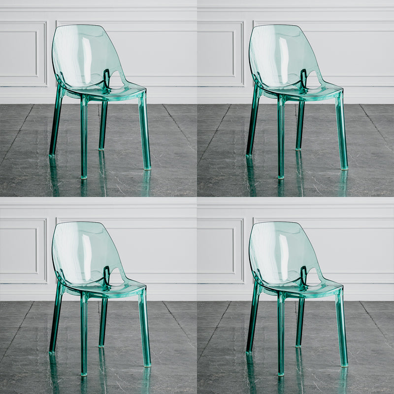 Indoor-Outdoor Plastic Side Chair Stacking Dining Accent Chair