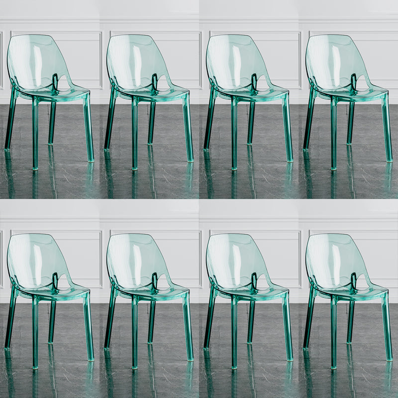 Indoor-Outdoor Plastic Side Chair Stacking Dining Accent Chair