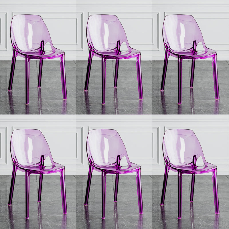 Indoor-Outdoor Plastic Side Chair Stacking Dining Accent Chair