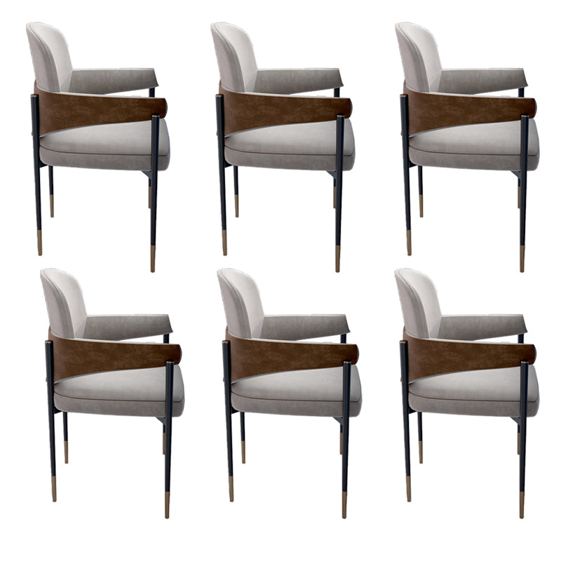 Metal Dining Room Chair Faux Leather Armless Dining Accent Chair