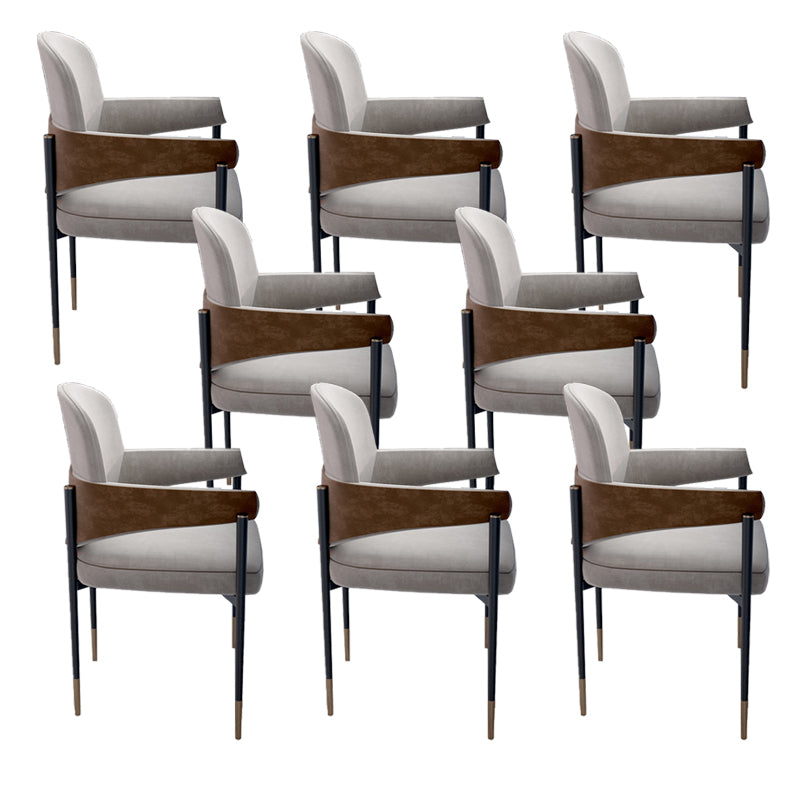 Metal Dining Room Chair Faux Leather Armless Dining Accent Chair