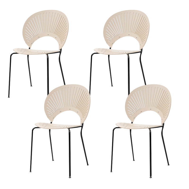 Open Back Dining Side Chair Armless Contemporary Kitchen Dining Chairs