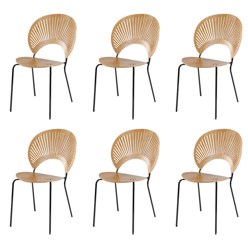 Open Back Dining Side Chair Armless Contemporary Kitchen Dining Chairs