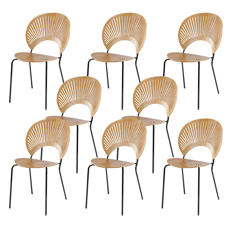 Open Back Dining Side Chair Armless Contemporary Kitchen Dining Chairs