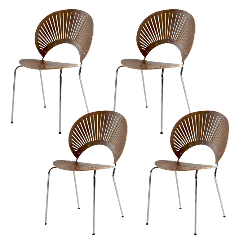 Open Back Dining Side Chair Armless Contemporary Kitchen Dining Chairs