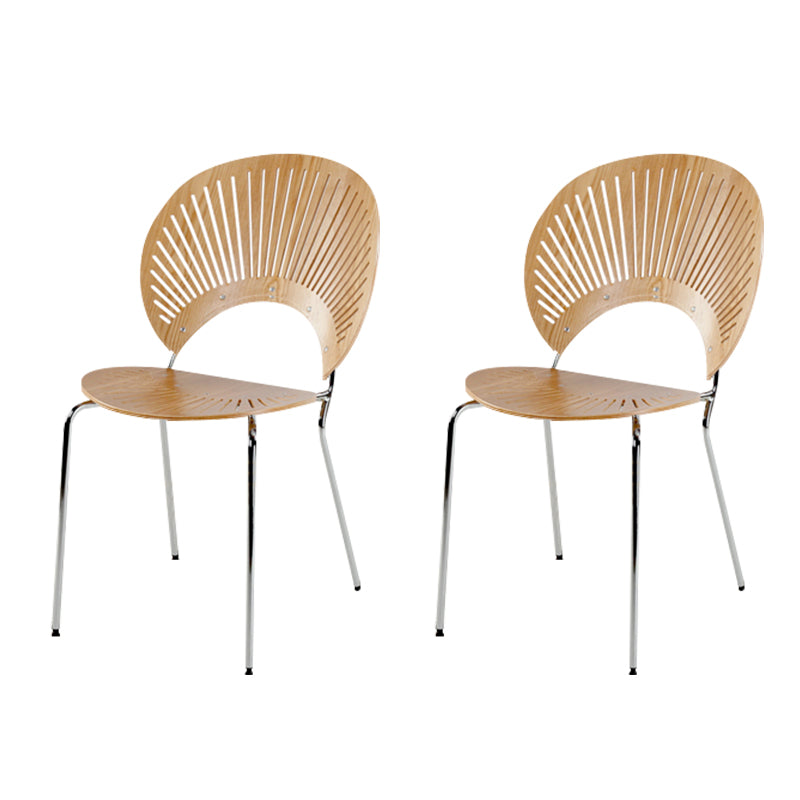 Open Back Dining Side Chair Armless Contemporary Kitchen Dining Chairs