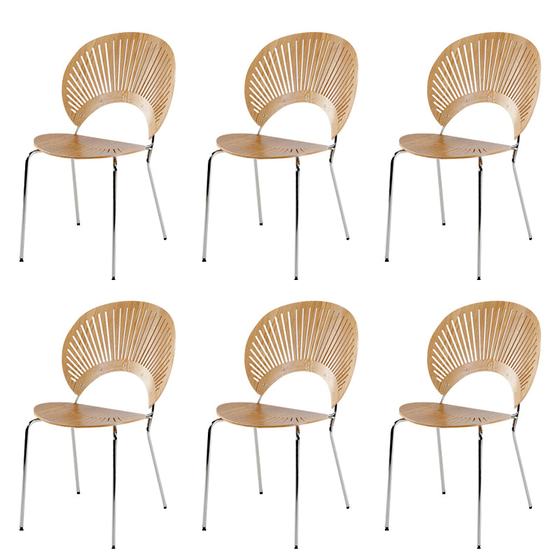 Open Back Dining Side Chair Armless Contemporary Kitchen Dining Chairs