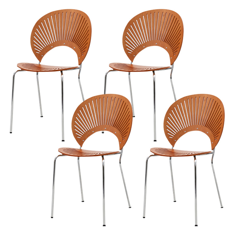 Open Back Dining Side Chair Armless Contemporary Kitchen Dining Chairs