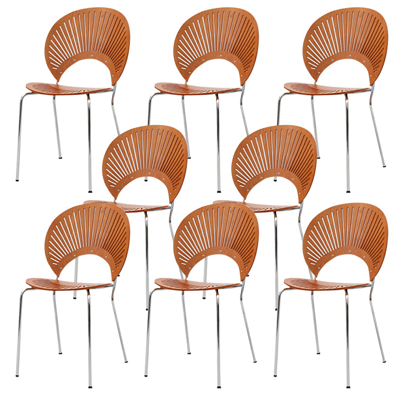 Open Back Dining Side Chair Armless Contemporary Kitchen Dining Chairs