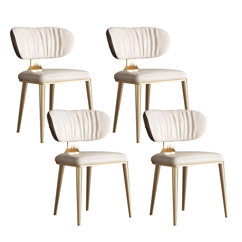 Glam Open Back Dining Chair Gold Legs Dining Room Side Chair