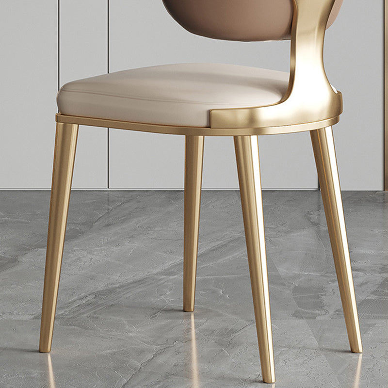 Glam Open Back Dining Chair Gold Legs Dining Room Side Chair