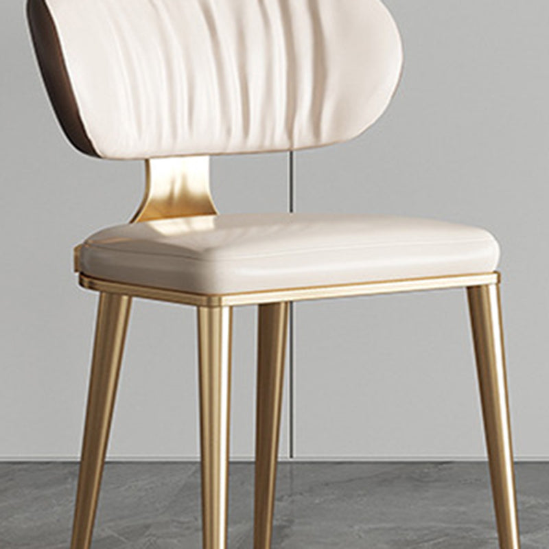 Glam Open Back Dining Chair Gold Legs Dining Room Side Chair