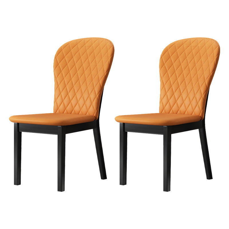 Wood Industrial Indoor-Outdoor Side Chair Parsons Armless Chair