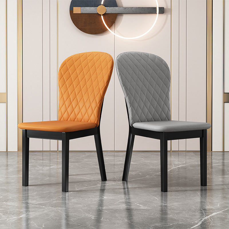 Wood Industrial Indoor-Outdoor Side Chair Parsons Armless Chair