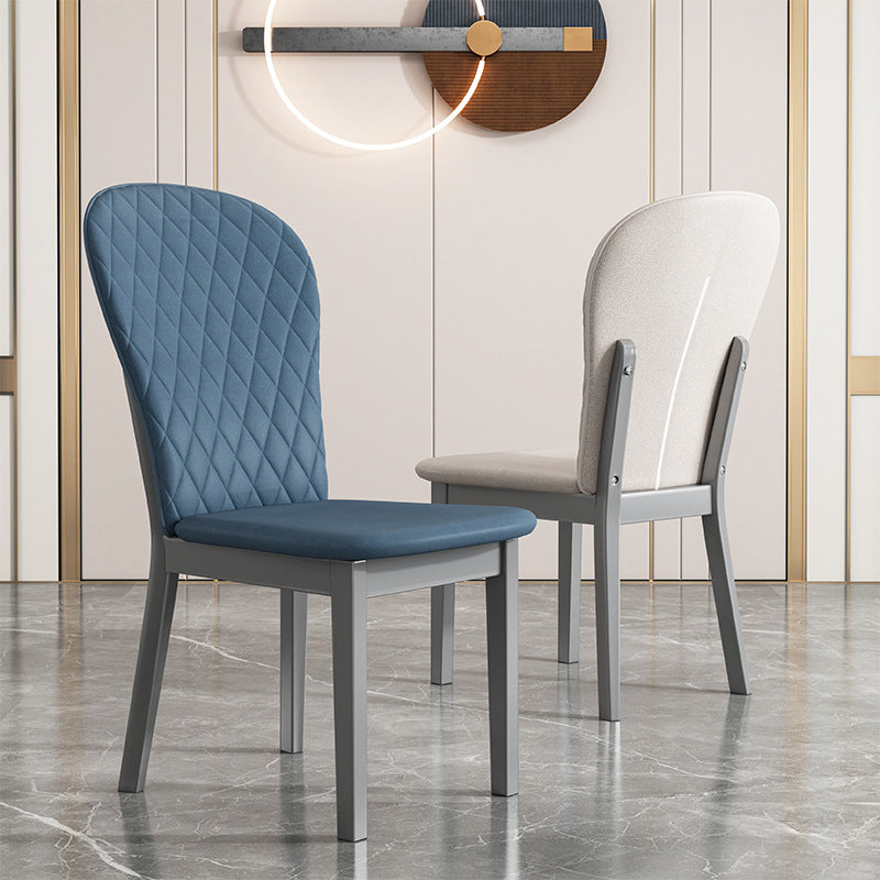 Wood Industrial Indoor-Outdoor Side Chair Parsons Armless Chair