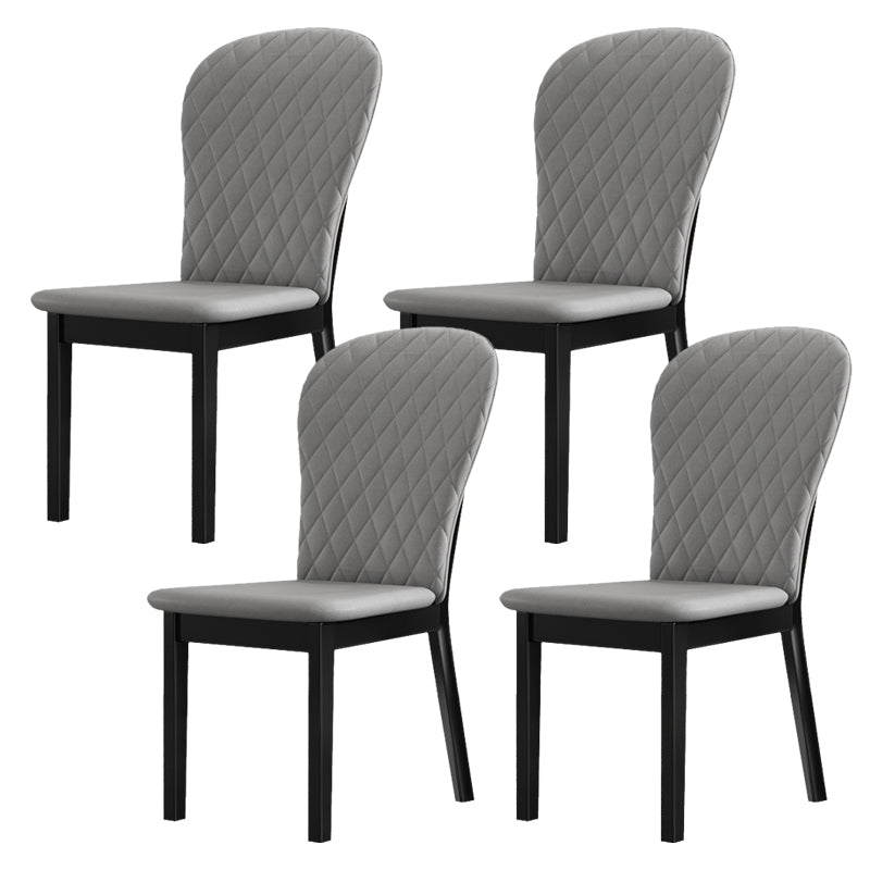 Wood Industrial Indoor-Outdoor Side Chair Parsons Armless Chair