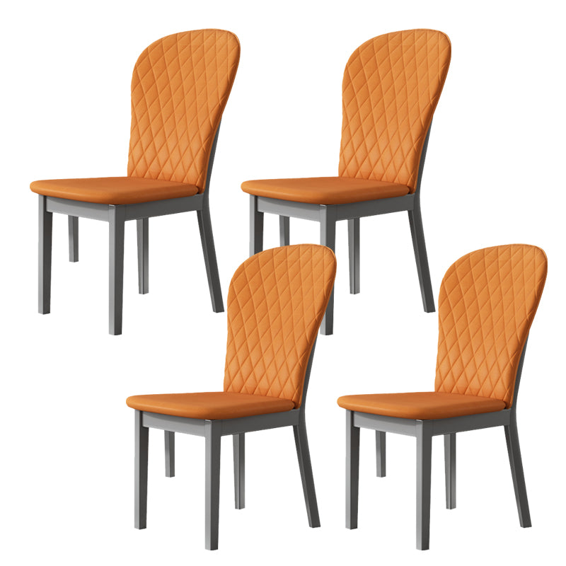 Wood Industrial Indoor-Outdoor Side Chair Parsons Armless Chair