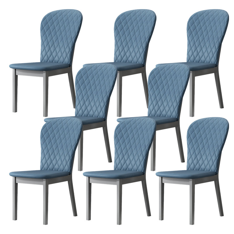 Wood Industrial Indoor-Outdoor Side Chair Parsons Armless Chair