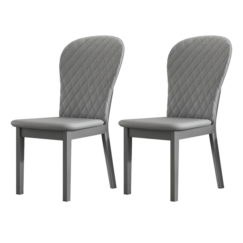 Wood Industrial Indoor-Outdoor Side Chair Parsons Armless Chair