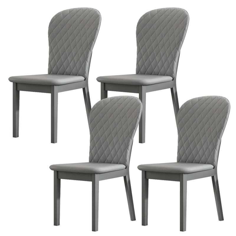 Wood Industrial Indoor-Outdoor Side Chair Parsons Armless Chair