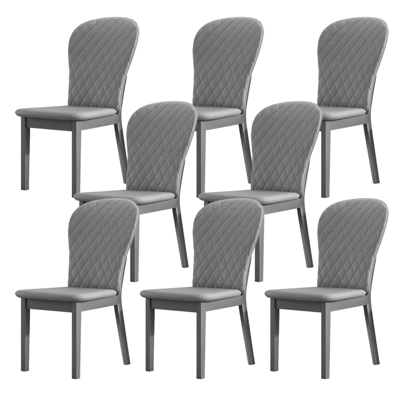 Wood Industrial Indoor-Outdoor Side Chair Parsons Armless Chair