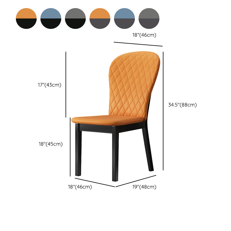 Wood Industrial Indoor-Outdoor Side Chair Parsons Armless Chair