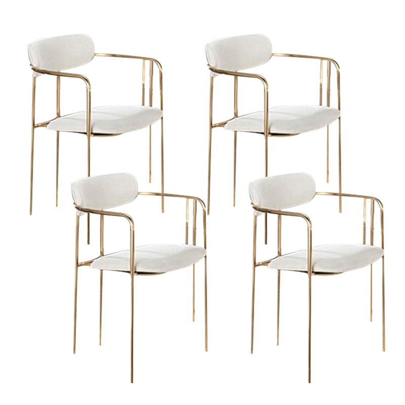 Glam Dining Arm Chair Velvet Dining Room Gold Legs Side Chair