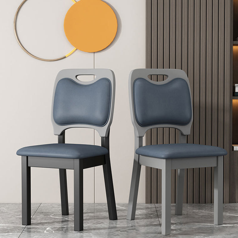 Wood Industrial Indoor-Outdoor Side Chair Open Back Dining Side Chair