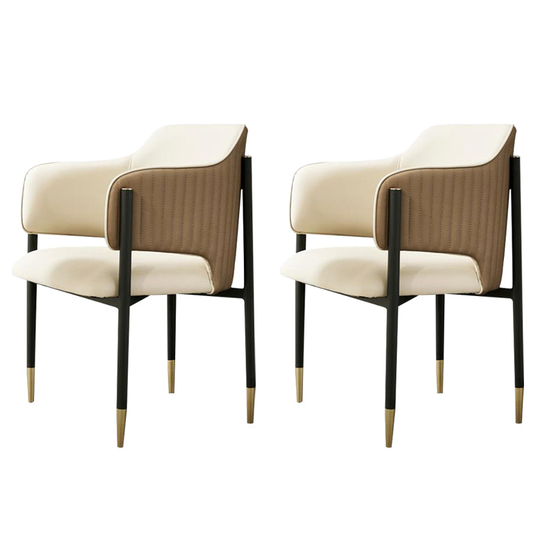 Metal Black Legs Dining Chair Dining Room Arm Chair with Upholstered