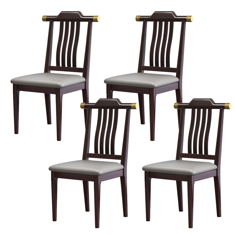 Wood Modern Patio Side Chair Slat Back Side Chair for Home Use