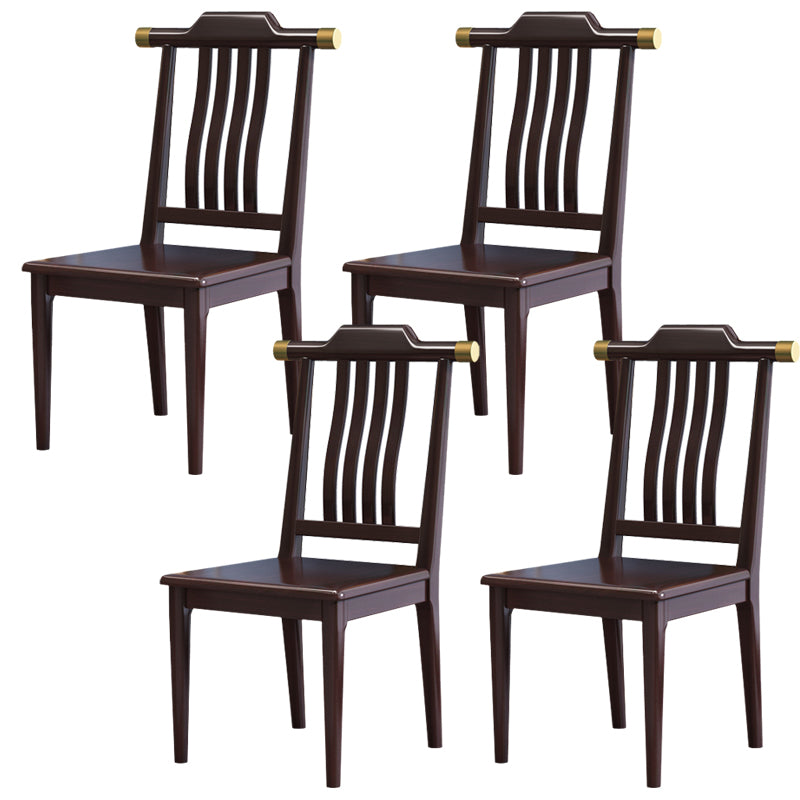 Wood Modern Patio Side Chair Slat Back Side Chair for Home Use