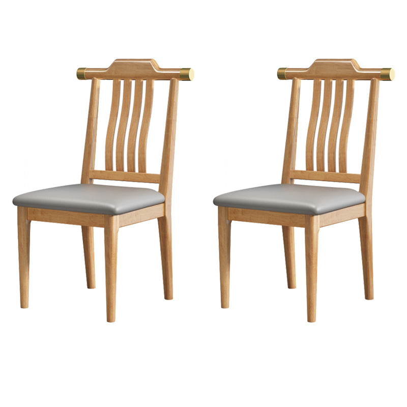 Wood Modern Patio Side Chair Slat Back Side Chair for Home Use