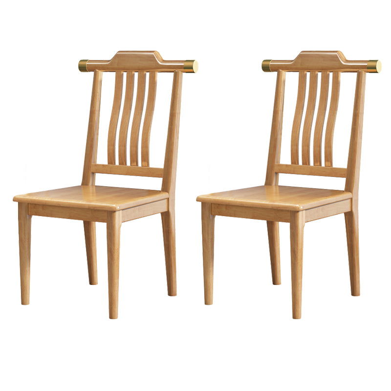 Wood Modern Patio Side Chair Slat Back Side Chair for Home Use