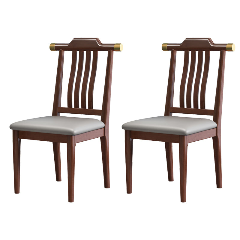 Wood Modern Patio Side Chair Slat Back Side Chair for Home Use