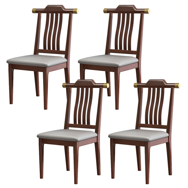 Wood Modern Patio Side Chair Slat Back Side Chair for Home Use