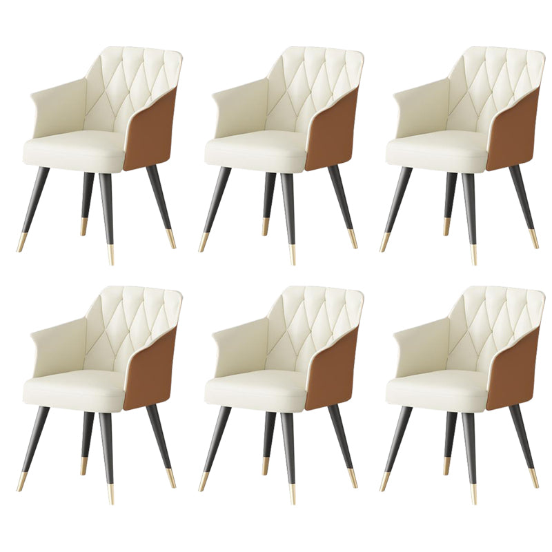 Modern Kitchen Dining Side Chair Faux Leather Upholstered Arm Chair