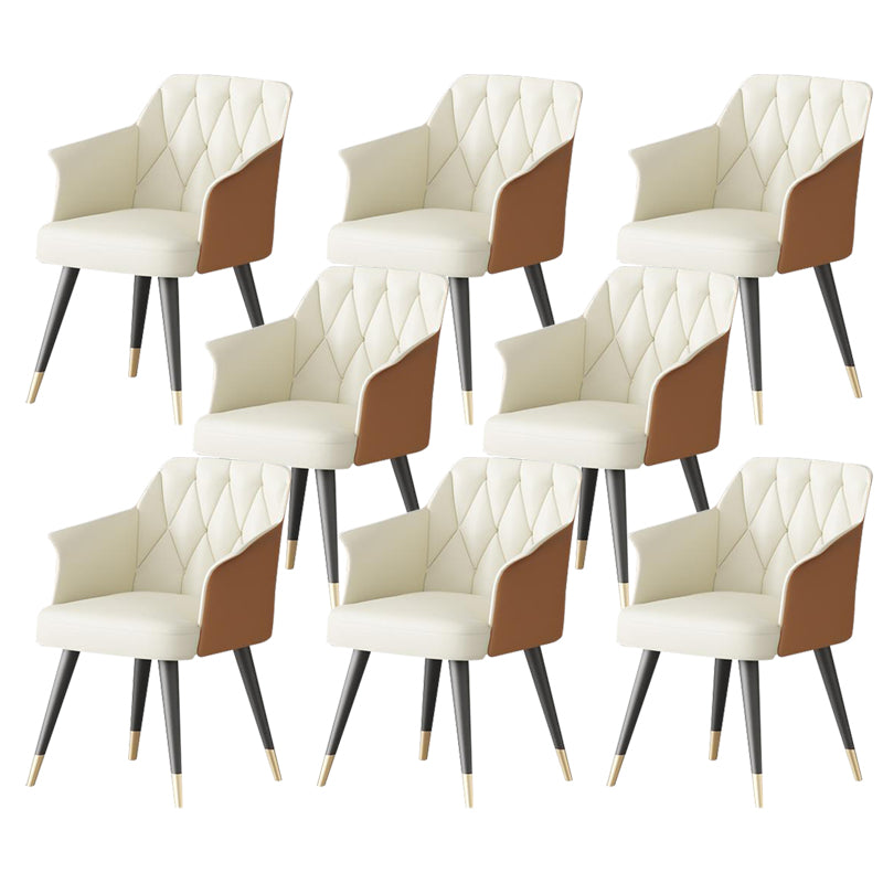 Modern Kitchen Dining Side Chair Faux Leather Upholstered Arm Chair